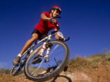 Recreational Mountain Biker Riding on the Trails