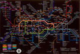 London Underground (Black Map) Poster