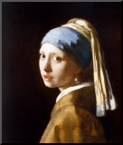 Girl with a Pearl Earring Mounted Print