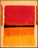 Untitled (Violet, Black, Orange, Yellow on White and Red), 1949 Mounted Print