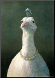 Fowl with Pearls Mounted Print