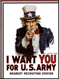 I Want You for the U.S. Army, c.1917 Mounted Print
