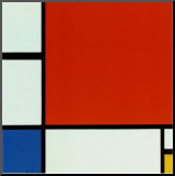 Composition with Red Blue Yellow Mounted Print