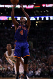 New York Knicks v Boston Celtics - Game One, Boston, MA - April 17: Chauncey Billups and Rajon Rond