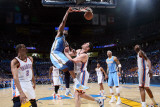 Denver Nuggets v Oklahoma City Thunder - Game One, Oklahoma City, OK - April 17: Nene Hilario and N