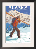 Skier Carrying Snow Skis, Alaska