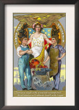 Labor Day Souvenir Laborers with Lady Justice