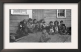 Eskimo Children and Puppies Photograph - Alaska