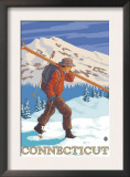 Connecticut - Skier Carrying Skis