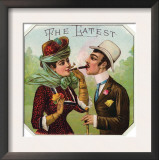 The Latest Brand Cigar Box Label, Woman Smoking