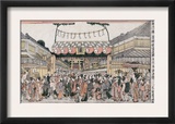 Festival at Shinmei Shrine in Shiba, Japanese Wood-Cut Print