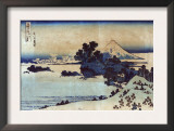 Landscape with Mount Fuji in the Background, Japanese Wood-Cut Print