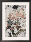 Ebisu and Daikaku Celebrating, Japanese Wood-Cut Print