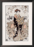 The Courtesan Chozan of Chojiya, Japanese Wood-Cut Print