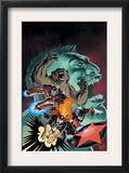 Hulk: Winter Guard #1 Cover: Darkstar, Crimson Dynamo, Ursa Major, Red Guardian and Hulk Framed Art Print