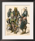Japanese Samurai Warriors in Full Armor