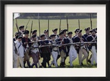Continental Army Reenactors Advance at Yorktown Battlefield, Virginia