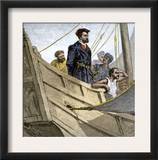 Jacques Cartier Aboard Ship Arriving on the Shore of Canada, c.1534