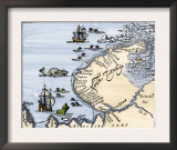 Buy Early Map Showing Nova Zembla Off the Arctic Coast of Russia, Probably 1600 at AllPosters.com