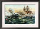 Naval Duel Between the Frigate USS Constitution and the British Ship Guerriere, War of 1812
