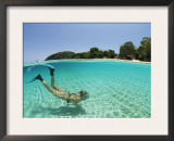 Split Level Shot of Snorkler Swimming, Malaysia