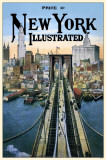 New York Illustrated Brooklyn Bridge