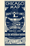 Chicago Map Rapid Transit Lines