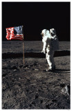 Buy Man on the Moon with Flag at AllPosters.com