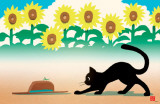 Ryo Takagi Cat and Hat Sunflowers