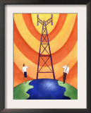 Business People on Phones by Cell Phone Communication Tower