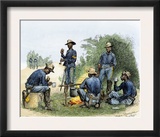 Buffalo Soldiers around a Campfire, 1880s