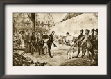 Spanish Armada's Admiral Surrenders His Sword to Francis Drake, c.1588