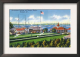 Newport, Rhode Island - View of the Government Landing and Newport Harbor, c.1935