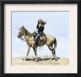 Buffalo Soldier Drinking from His Canteen on a Desert March