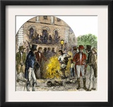 Pro-Slavery Bonfire of Abolitionist Literature in Charleston, South Carolina, 1830s