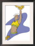 A Young Adult African-American Female Cheerleader Performing a Cheer