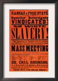 Kansas Poster Calling for Homesteaders to Rally under Pro-Slavery Governor Charles Robinson, 1850s