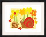 Snail Family in Flowers