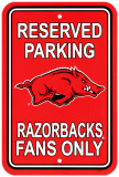 University of Arkansas Parking Sign