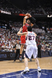 Chicago Bulls v Atlanta Hawks - Game Four, Atlanta, GA - MAY 8: Carlos Boozer and Zaza Pachulia