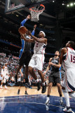 Orlando Magic v Atlanta Hawks - Game Six, Atlanta, GA - APRIL 28: Joe Johnson and Dwight Howard Photographic Print