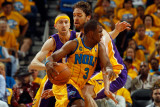 Los Angeles Lakers v New Orleans Hornets - Game Three, New Orleans, LA - APRIL 22: Chris Paul and P