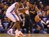 Denver Nuggets v Oklahoma City Thunder - Game Five, Oklahoma City, OK - APRIL 27: Nene Hilario and 