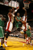 Boston Celtics v Miami Heat - Game Two, Miami, FL - MAY 3: Rajon Rondo, Chris Bosh and Joel Anthony