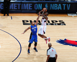 Orlando Magic v Atlanta Hawks - Game Three, Atlanta, GA - APRIL 22: Jamal Crawford and Jameer Nelso Photographic Print