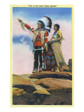 Native American Couple on Rocks