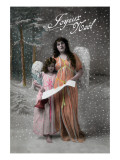 Joyeux Noel - Merry Christmas in French, Little Girl Carols with Angel