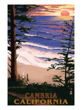 Buy Cambria, California - Sunset & Surfers at AllPosters.com