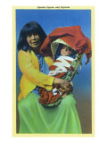 Apache Mother and Baby in Papoose