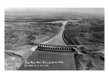 Buy Fort Peck, Montana - Aerial View of Dam and Spillway at AllPosters.com